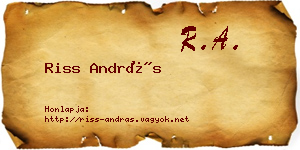 Riss András névjegykártya